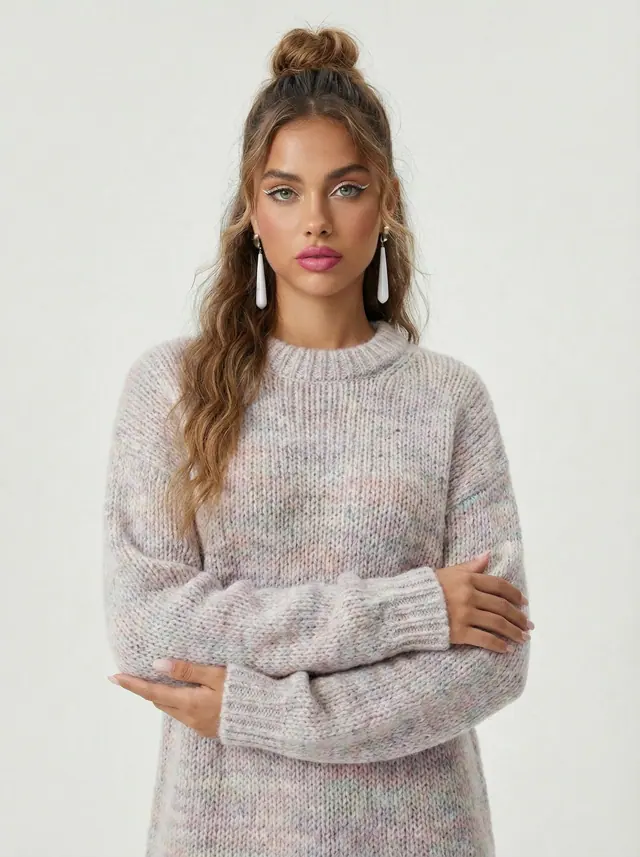 Knitted apparel product still in studio light