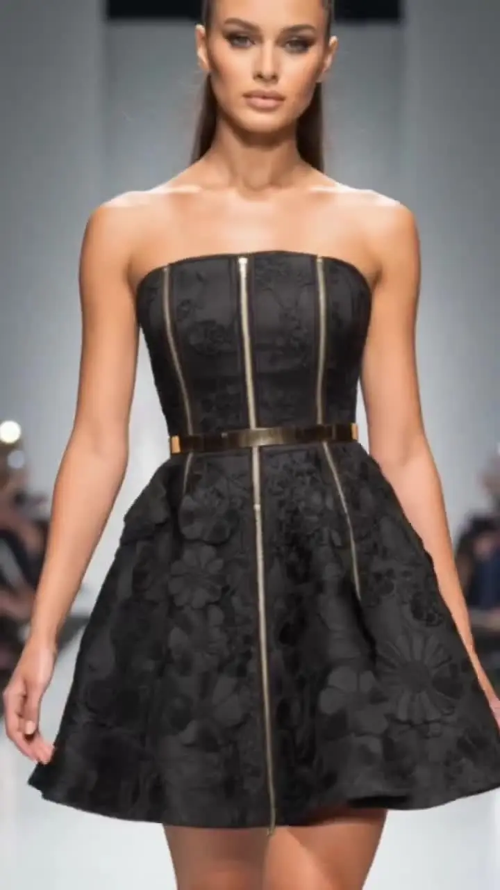 Video still: AI-generated runway clip. Select to play.